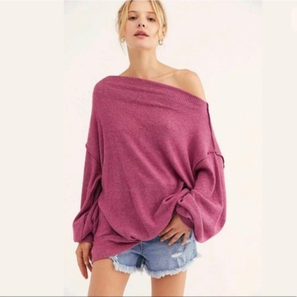 Free people slouchy off shoulder sweater